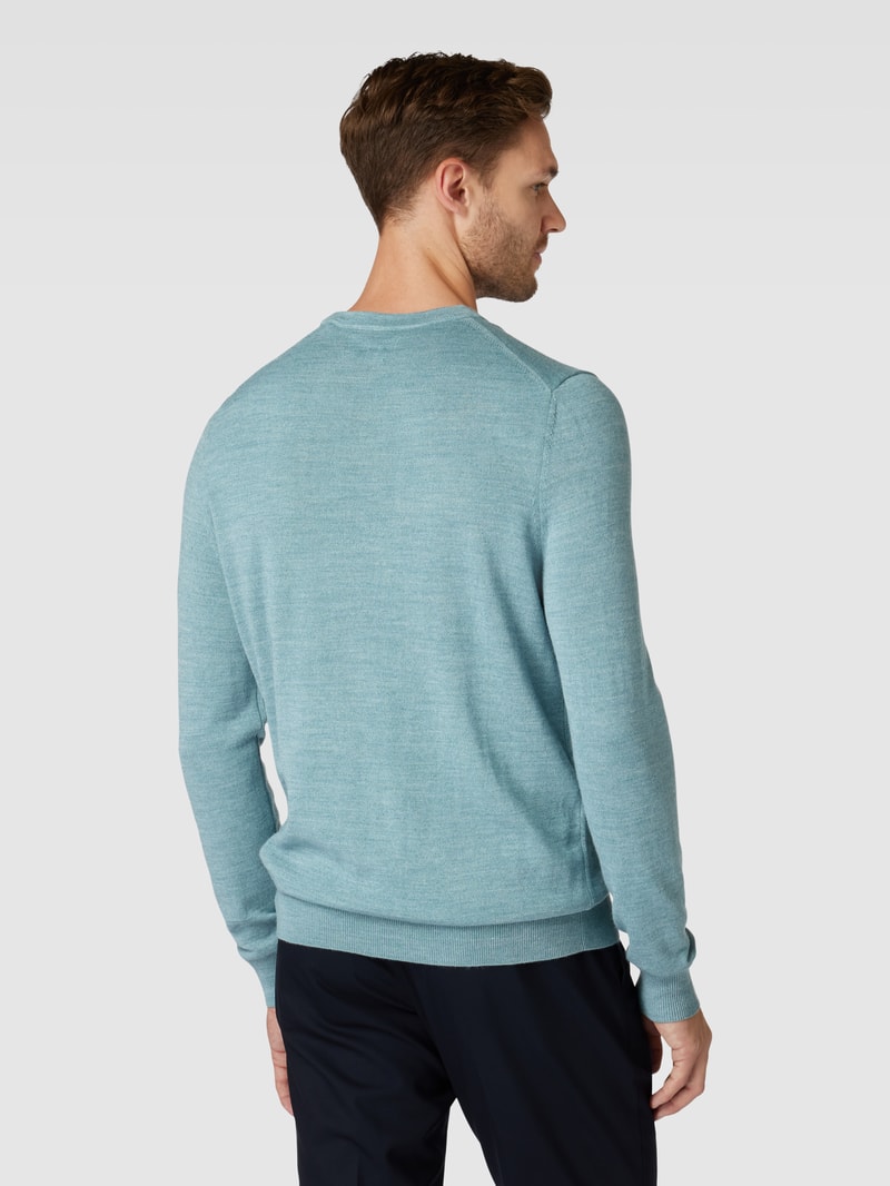 Longsleeve aus Woll-Mix in schilf meliert
