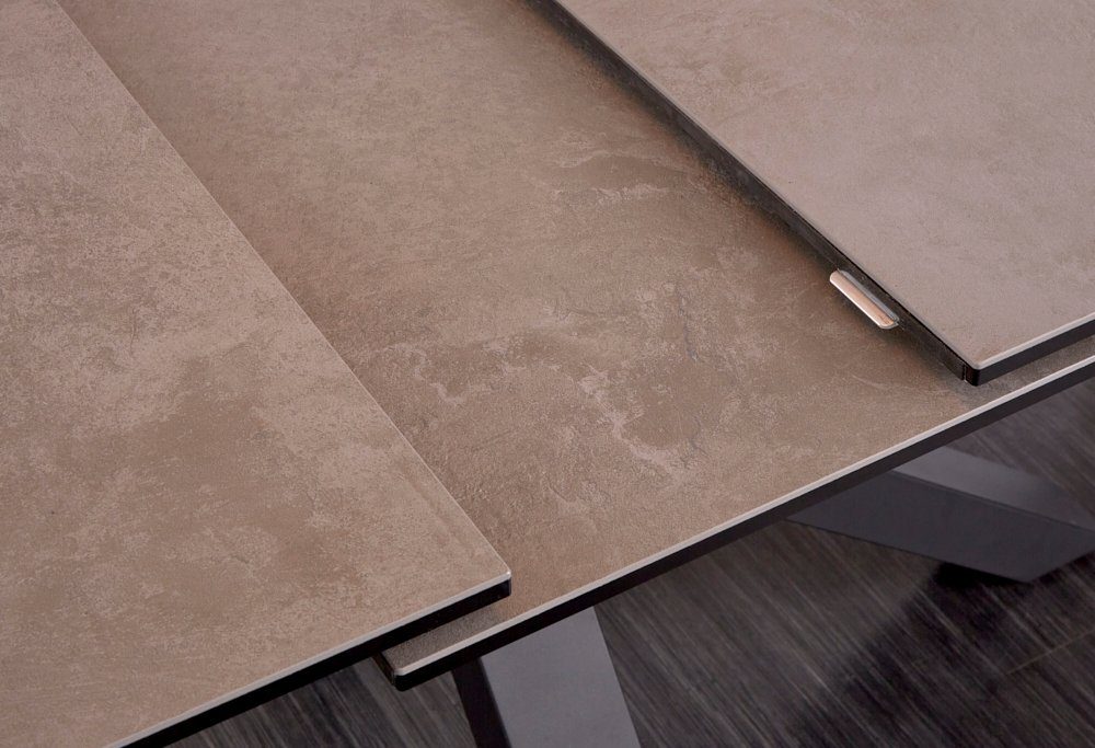 riess-ambiente Esstisch ETERNITY 180-225cm grau / schwarz (Einzelartikel, 1-St), Keramik · Metall · ausziehbar · Beton-Optik · Industrial Design