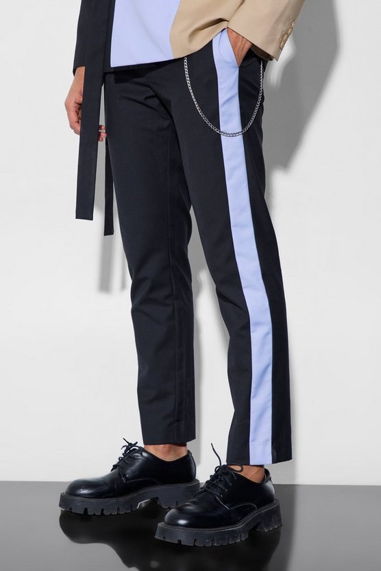 Slim-Fit Anzughose mit Seitenstreifen