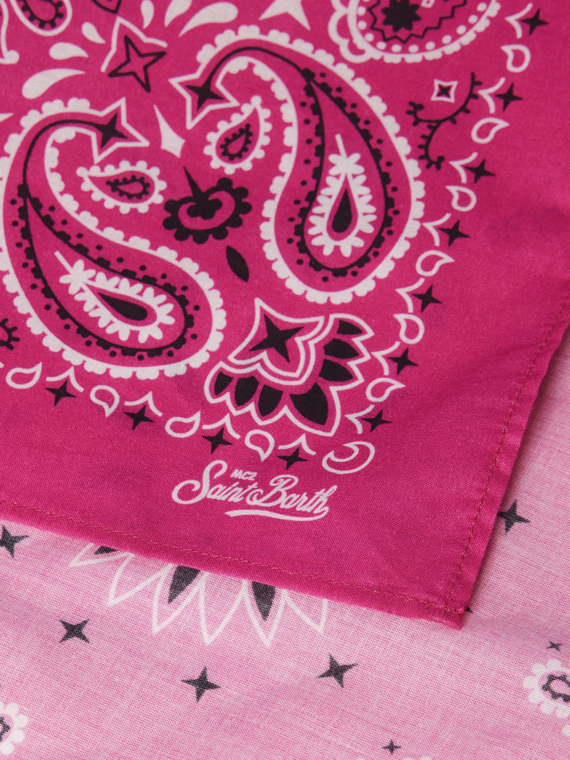 Schal mit Label-Print Modell 'FOULARD' in pink