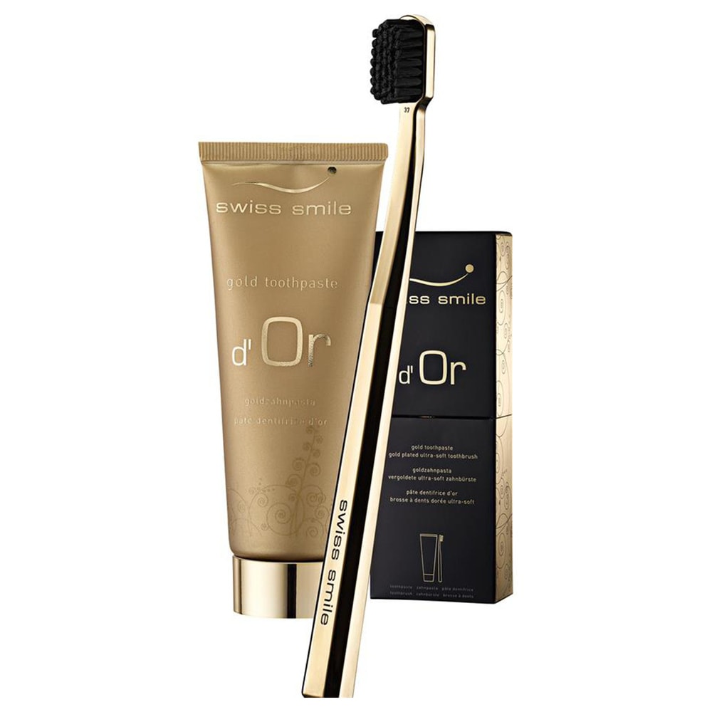 Swiss Smile Soin dentaire dor d'Or Set Pâte dentifrice