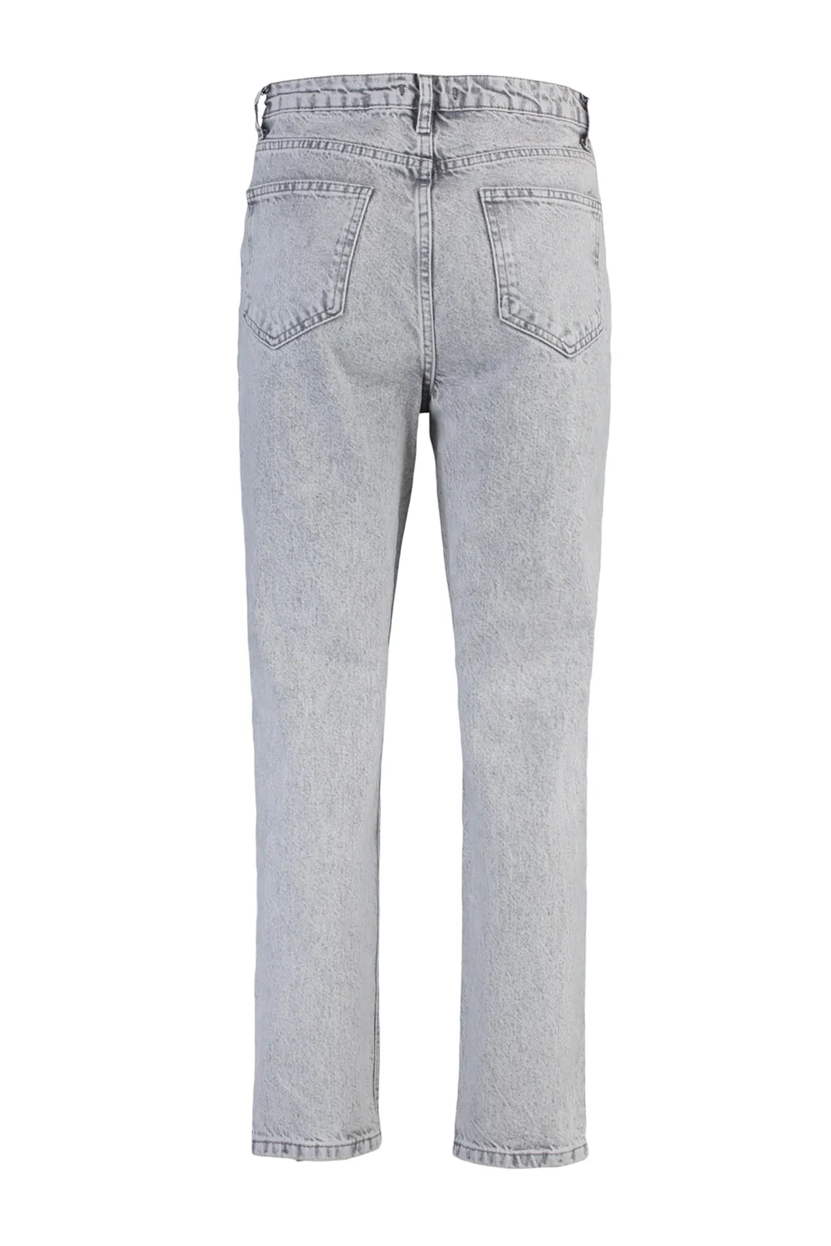 Trendyol Collection  Graue Mom-Jeans mit hoher Taille TWOAW22JE0945