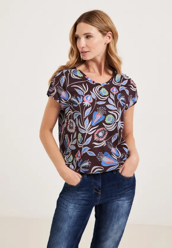 CECIL Shirt mit Smock Schultern