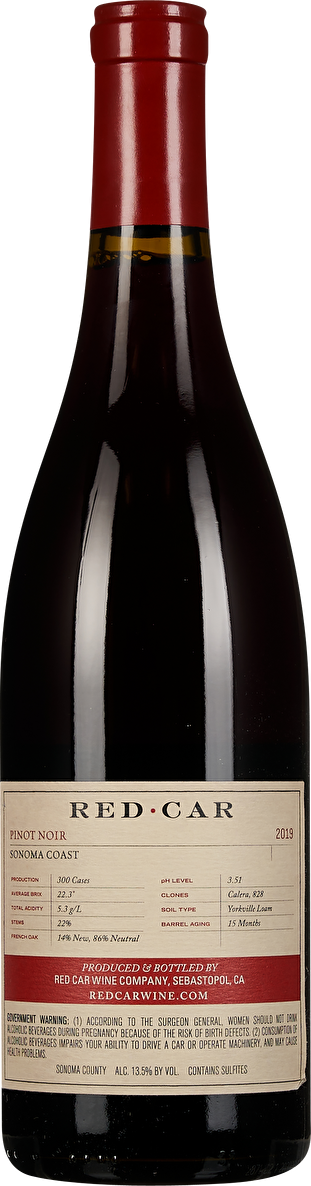 Red Car Pinot Noir Heaven & Earth Sonoma Coast 2019