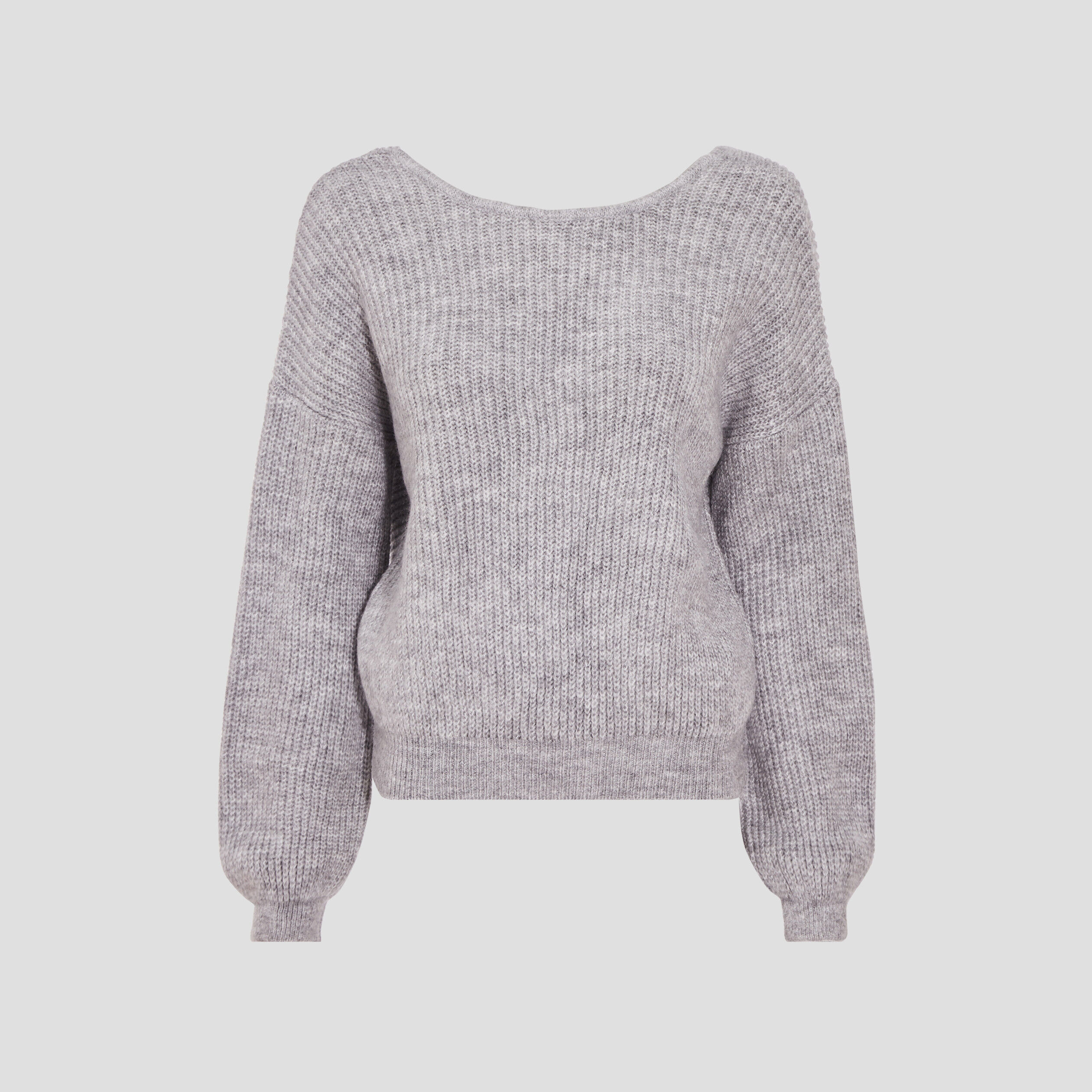 Pull avec col bateau gris clair femme | Cache Cache