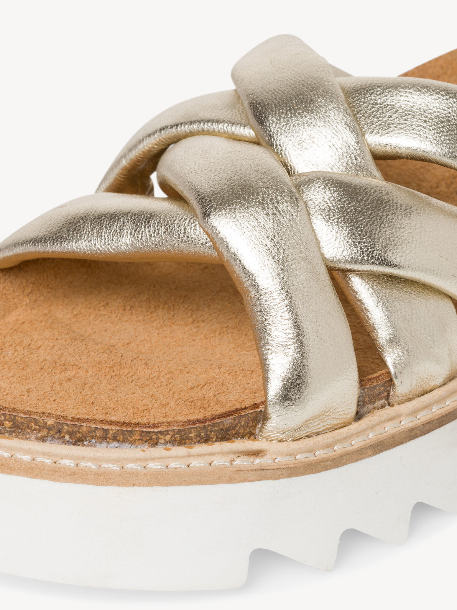 Mule en cuir - métallique