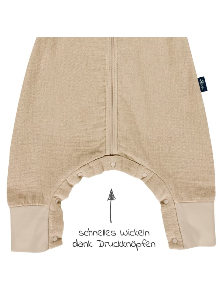 Alvi Sommer-Schlafsack mit Füßen Musselin / Sleep-Overall in beige günstig kaufen