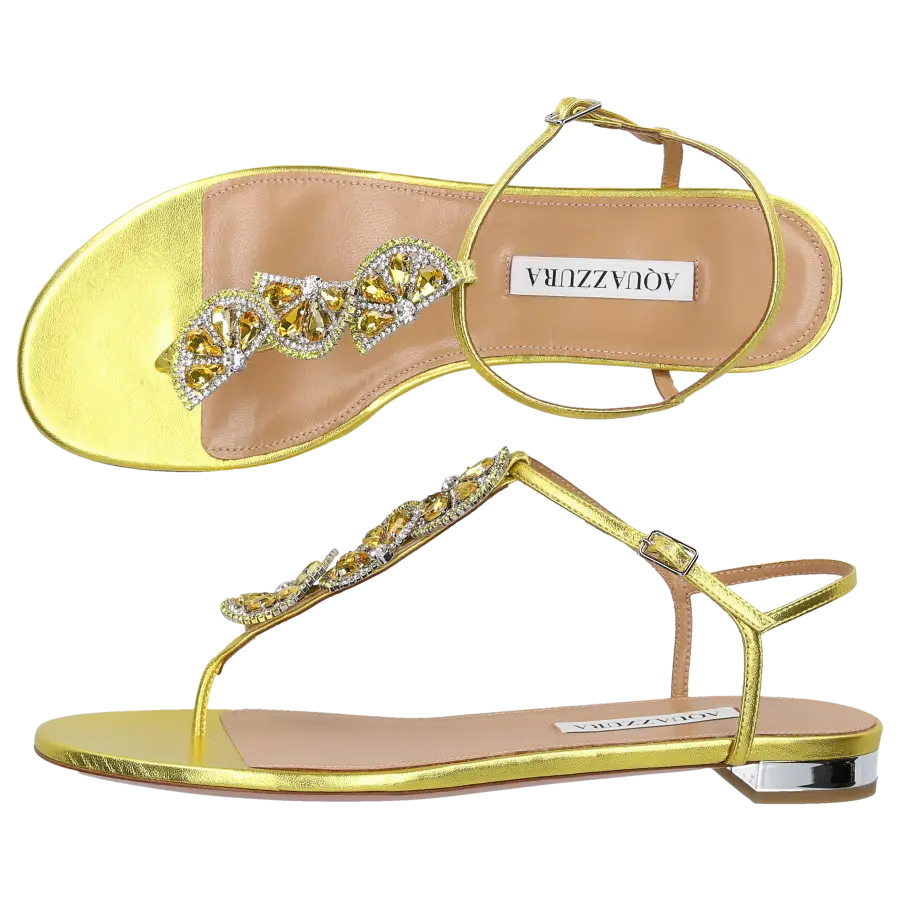 Aquazzura - Riemchensandalen GIN TONIC Nappaleder - gold