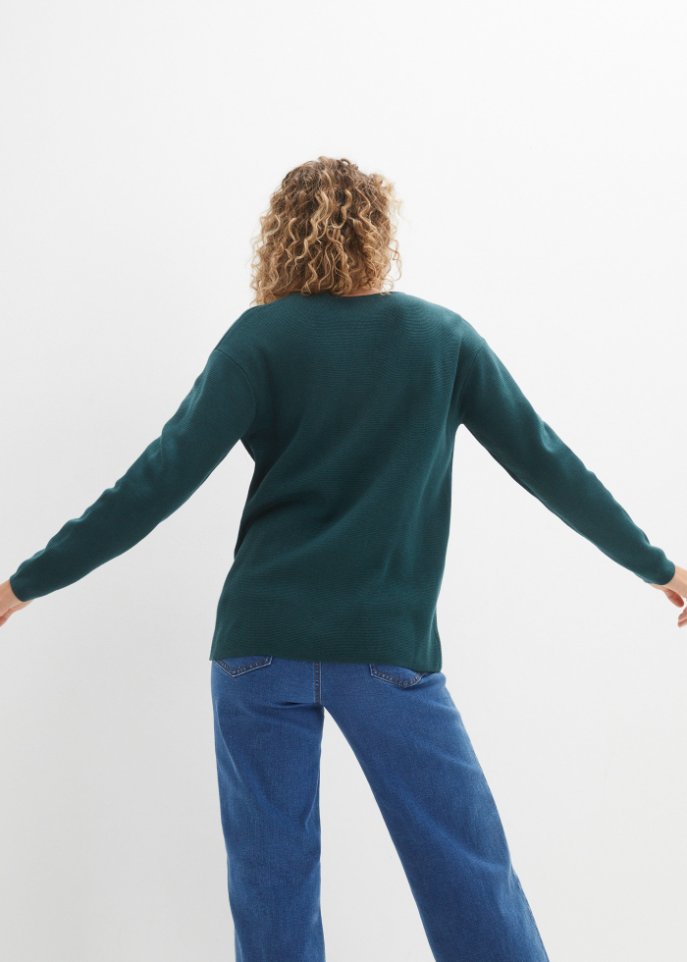 Essential Milano Rib Pullover mit V-Ausschnitt