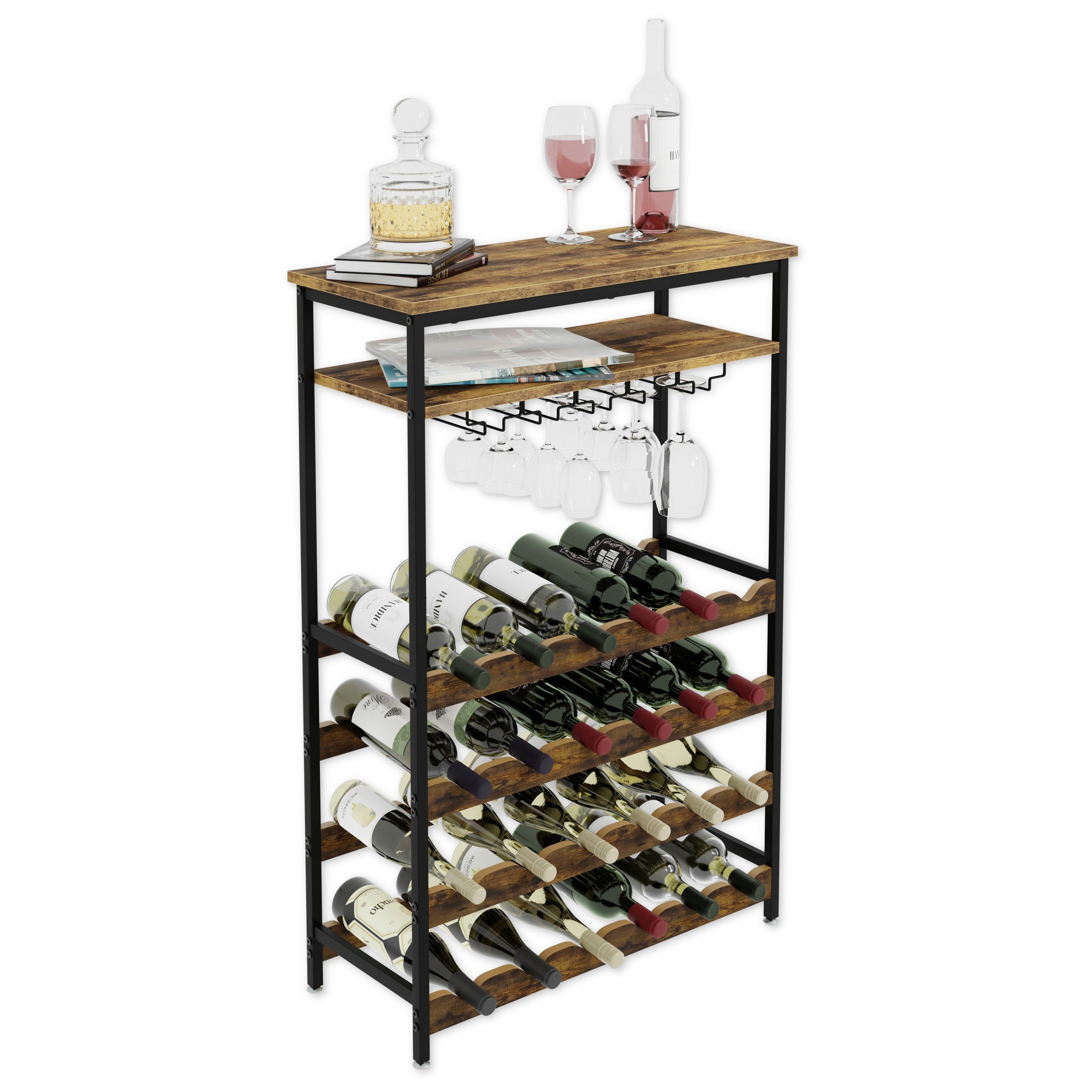 Lenmar Weinregal Weinregal aus Metall,Flaschenregal,Regale,Flaschenhalter LOFT 2-24