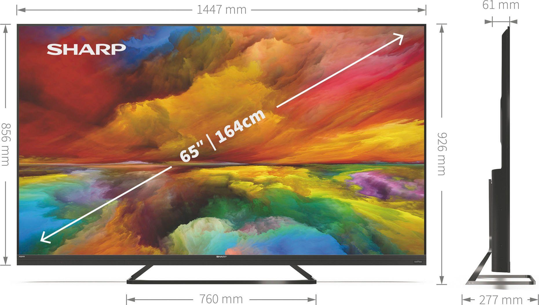 Sharp 4T-C65EQx LED-Fernseher (164 cm/65 Zoll, 4K Ultra HD, Android TV, Smart-TV)