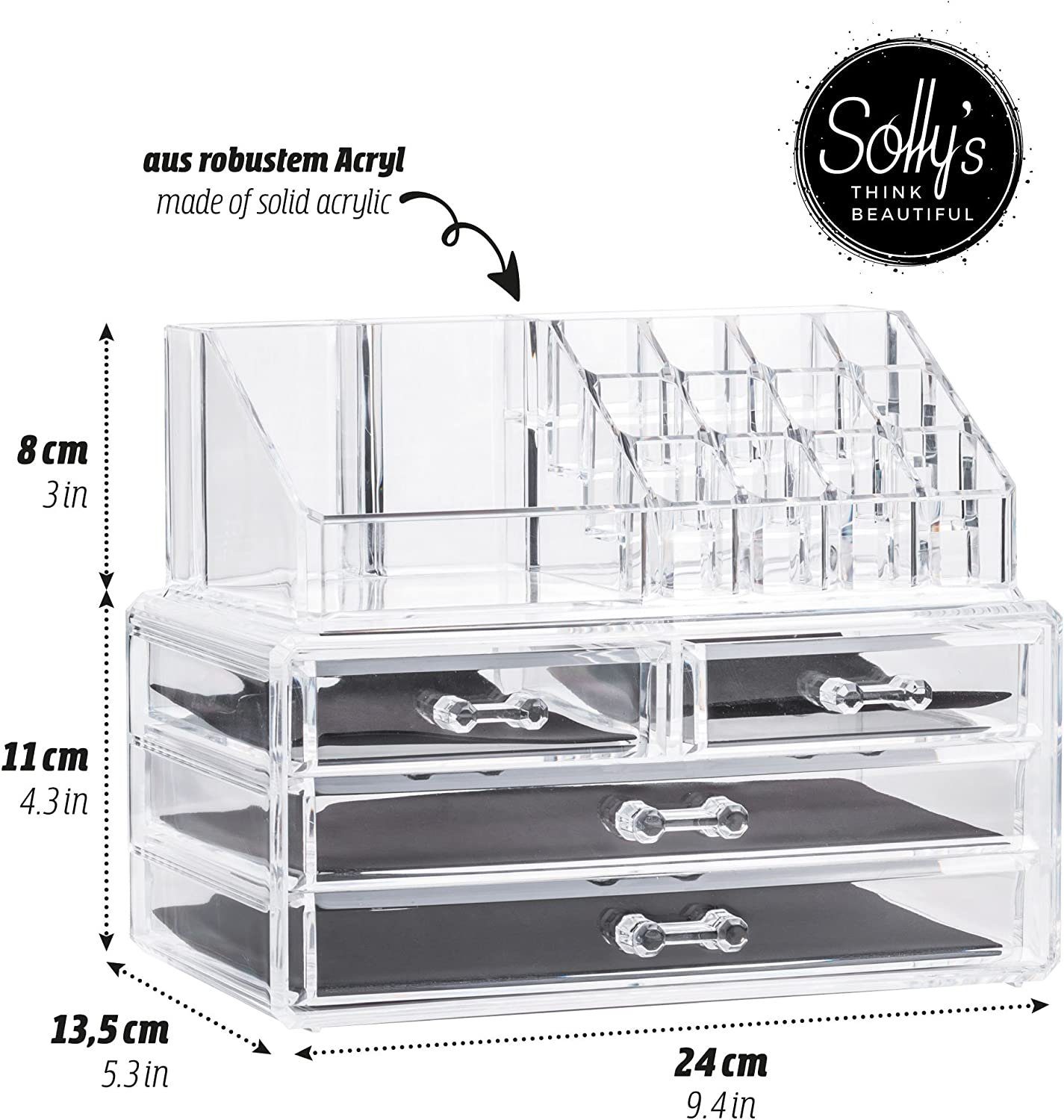 Solly's Schmuckkasten Anna Aufbewahrungsbox für Make-Up/Schmuck, Organizer aus Acryl