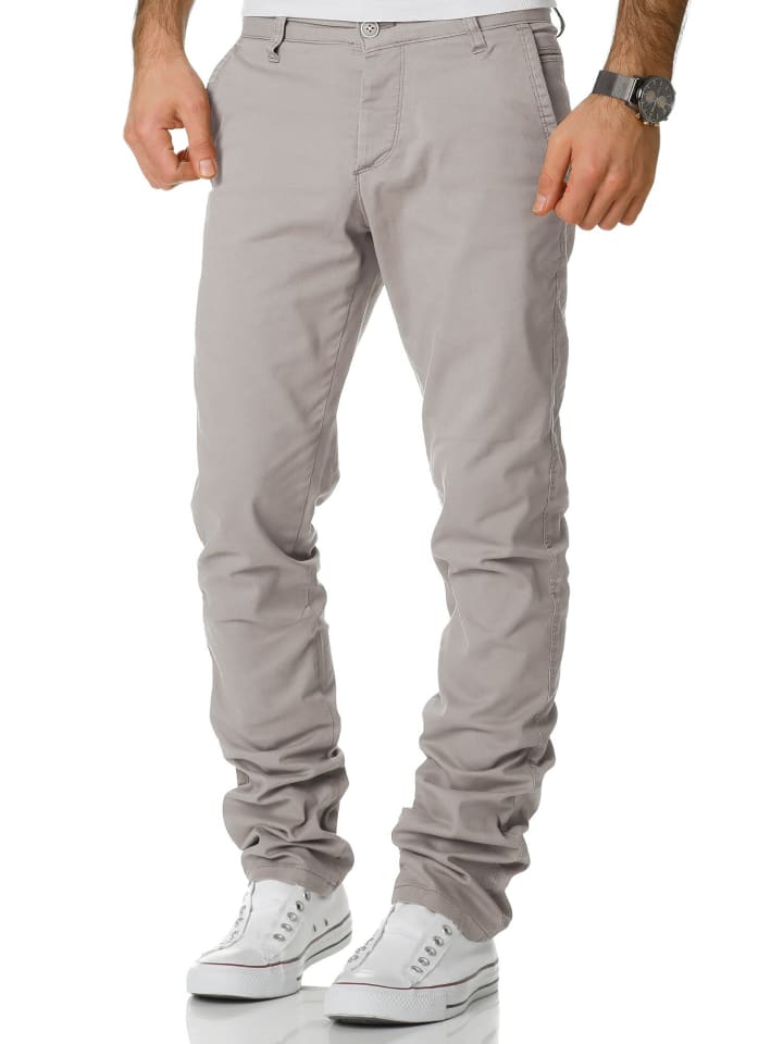 Amaci&Sons Slim Fit Chino mit Stretch WASHINGTON in Hellgrau günstig kaufen