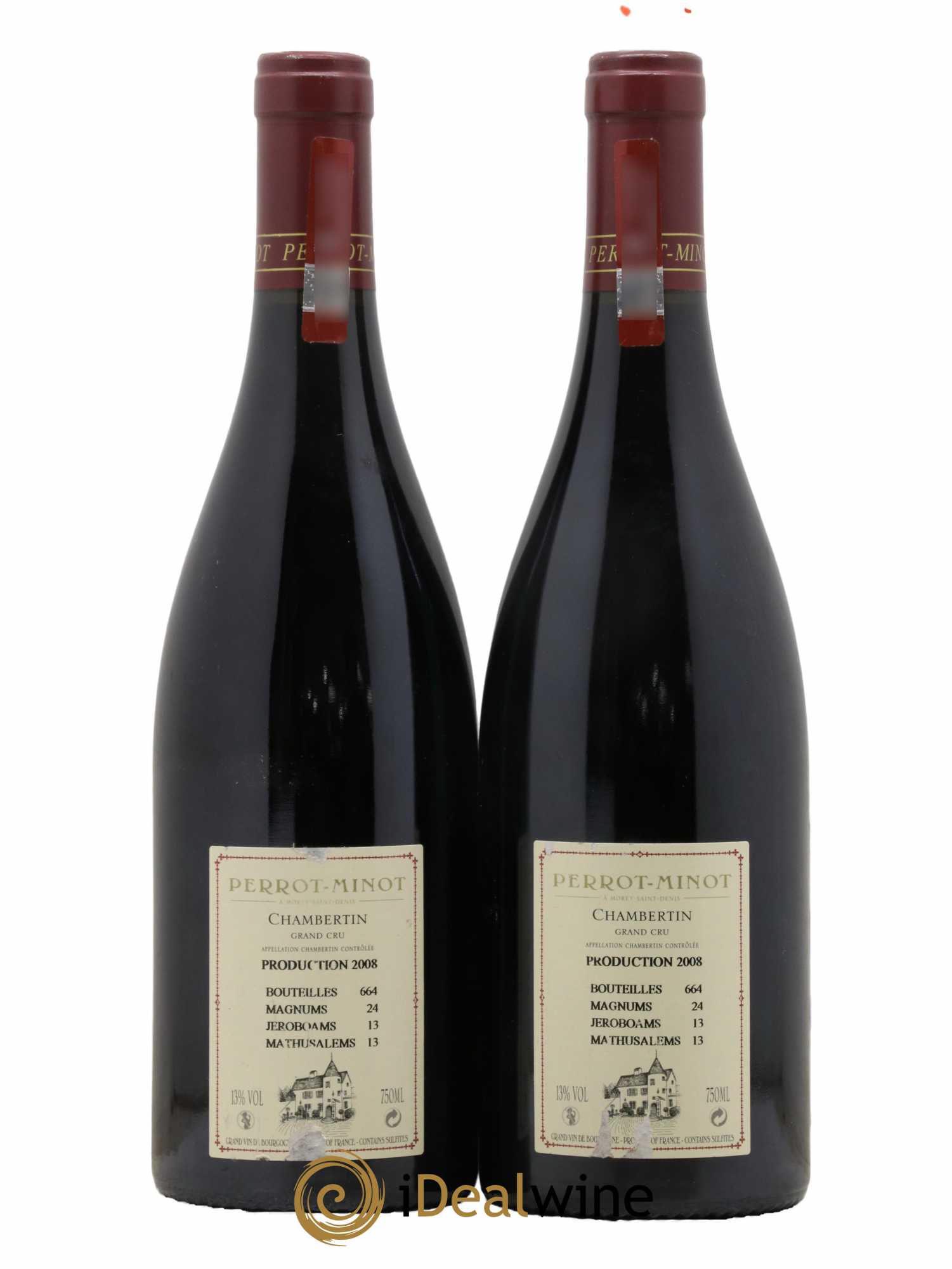 Chambertin Grand Cru Vieilles vignes Perrot-Minot  2008 - Lot de 2 Bouteilles