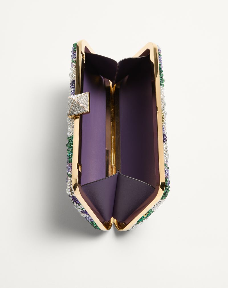 Carry Secrets Minaudière com Strass e Motivo Floral
