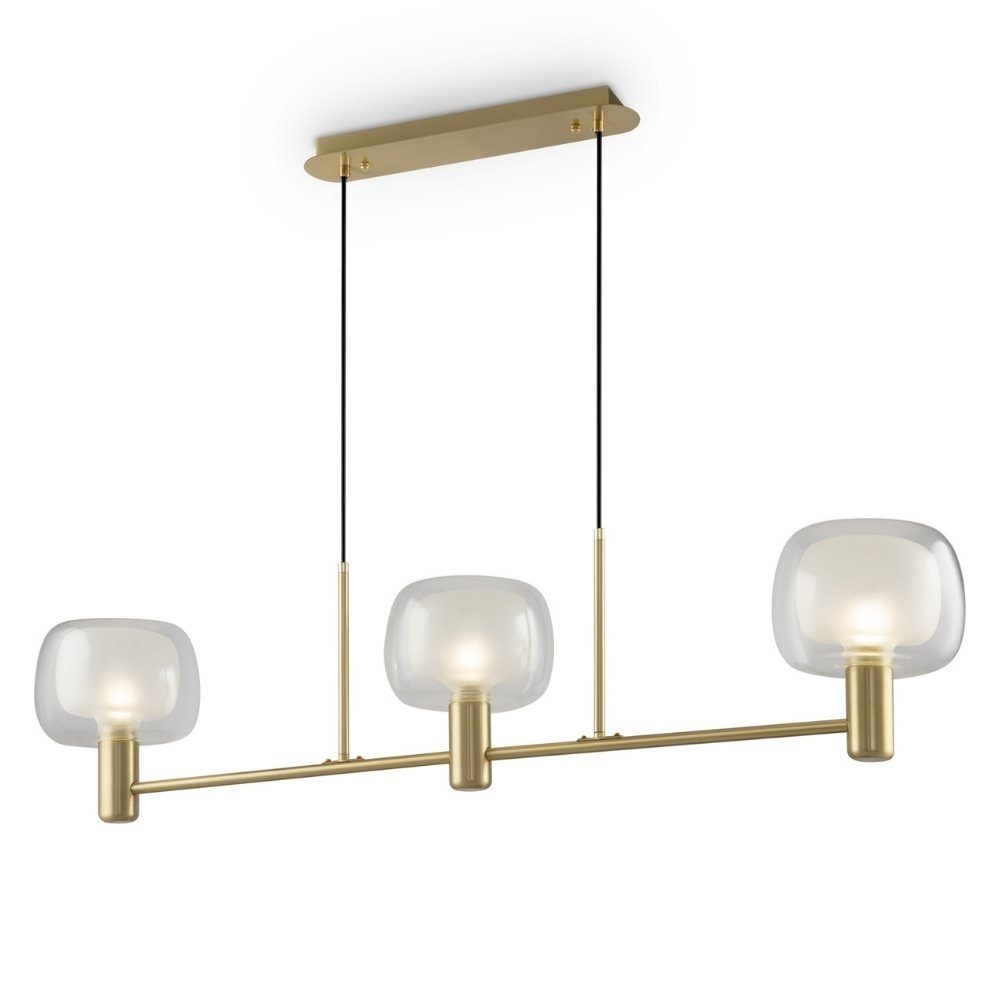 click-licht Hängeleuchte Pendelleuchte Vision in Gold und Transparent E14 3-flammig, keine Angabe, Leuchtmittel enthalten: Nein, warmweiss, Hängeleuchte, Pendellampe, Pendelleuchte