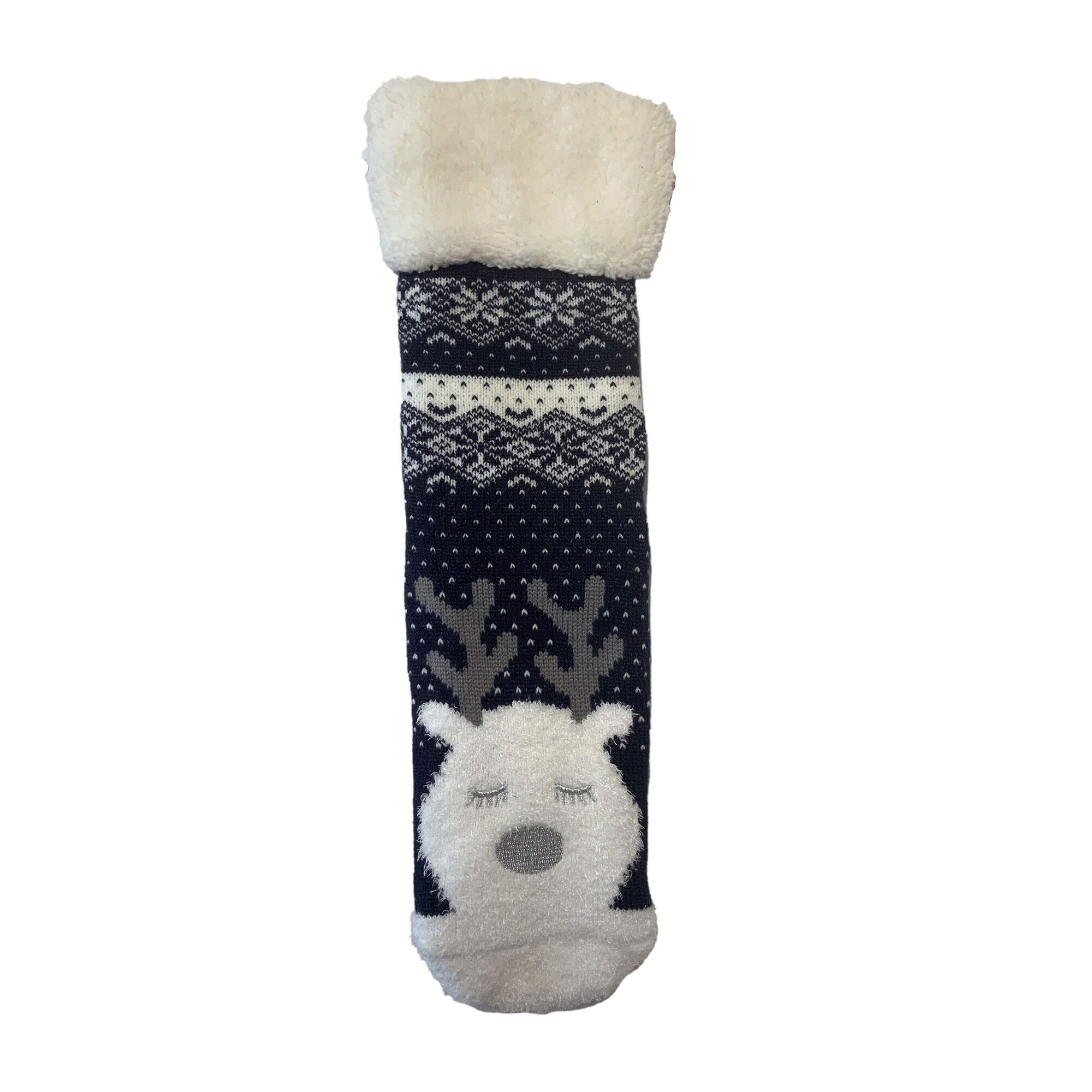 Chaussettes chaussons motifs jacquard entièrement fourrées