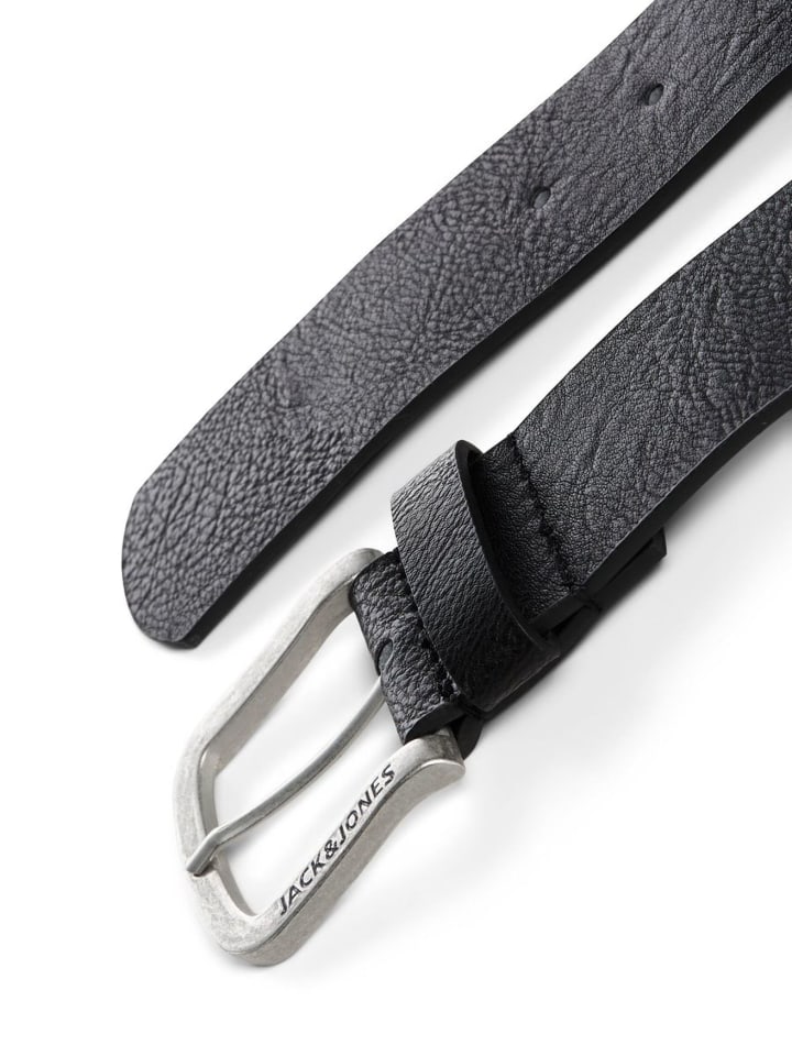 Jack & Jones Leder Optik Gürtel 2-er Stück Set mit Metall Schnalle JACHARRY in Schwarz-2 günstig kaufen