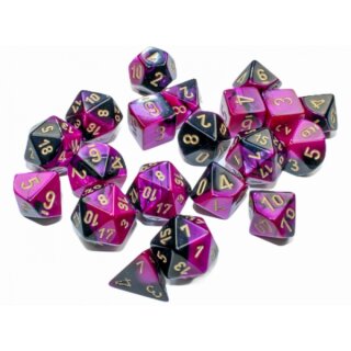 Gemini Bag of 20 Polyhedral Black Purple/Gold (Limited Edition)
