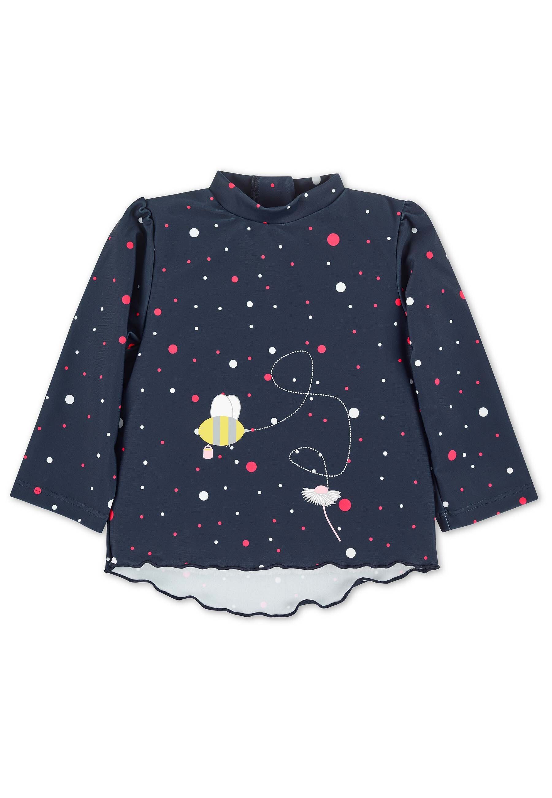 Sterntaler® Badeanzug Langarm-Schwimmshirt Biene (1-St., Kinderbadeanzug Langarm, Schwimmshirt gepunktet) Schwimmanzug mit Reißverschluss und Stehkragen, Baby Badeanzug