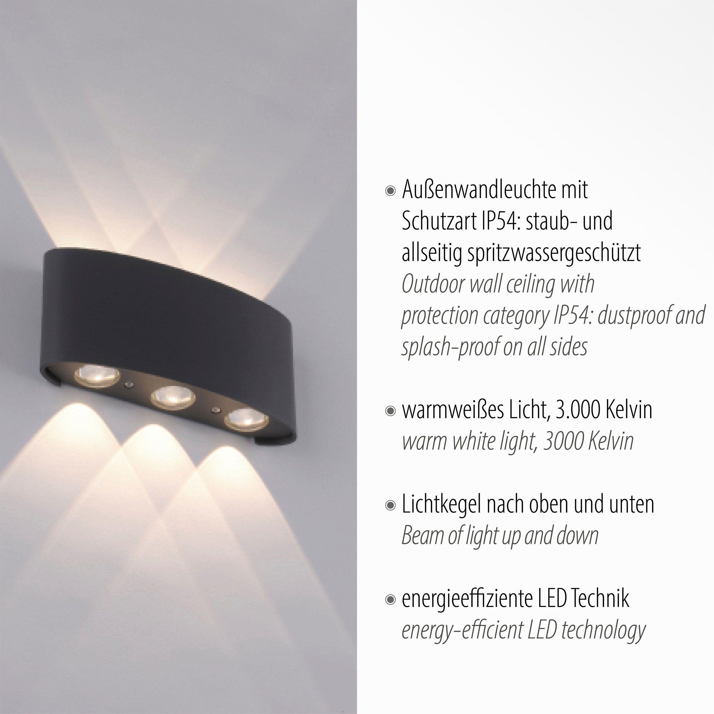 Paul NeuhausLED-Wandleuchte 6flg
