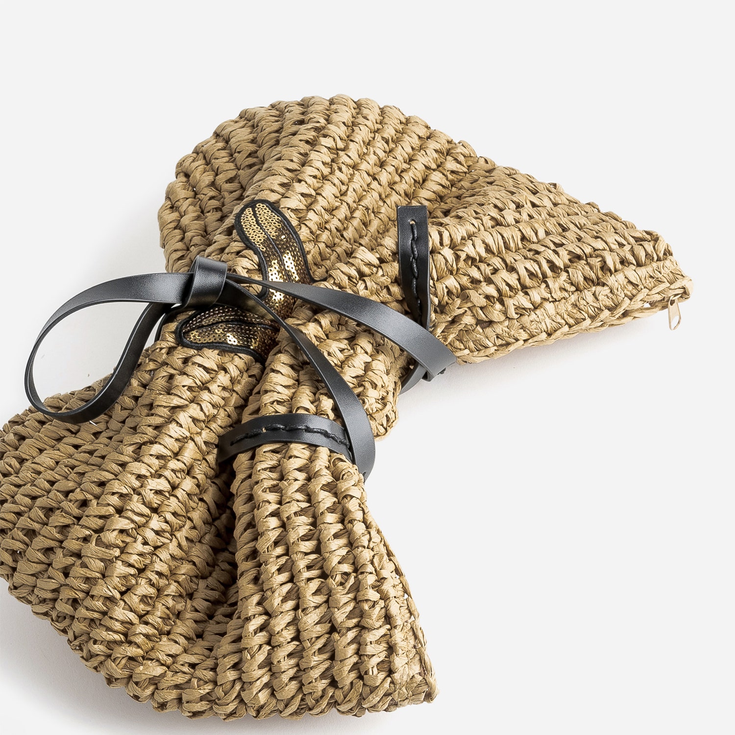 Sac beige patch étoile sequins