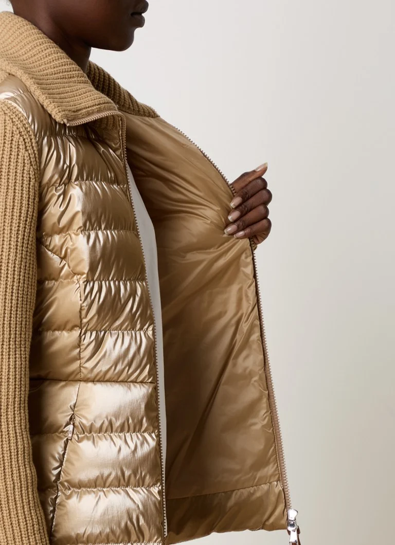 Moncler Hienoneulottu villaneuletakki tikatulla etuosalla