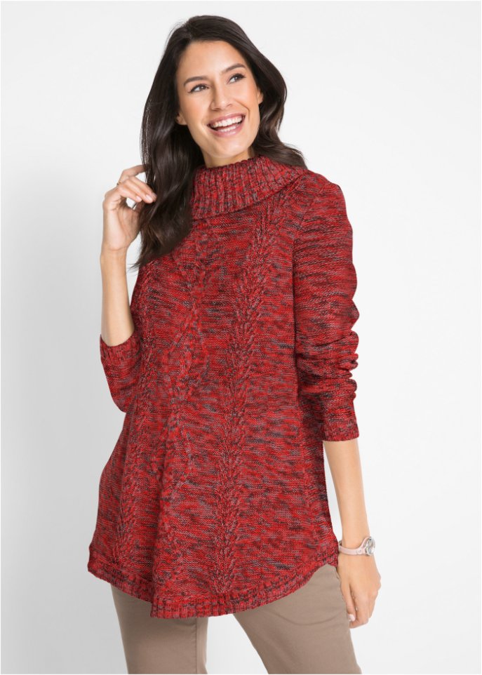 Poncho-Pullover, Langarm