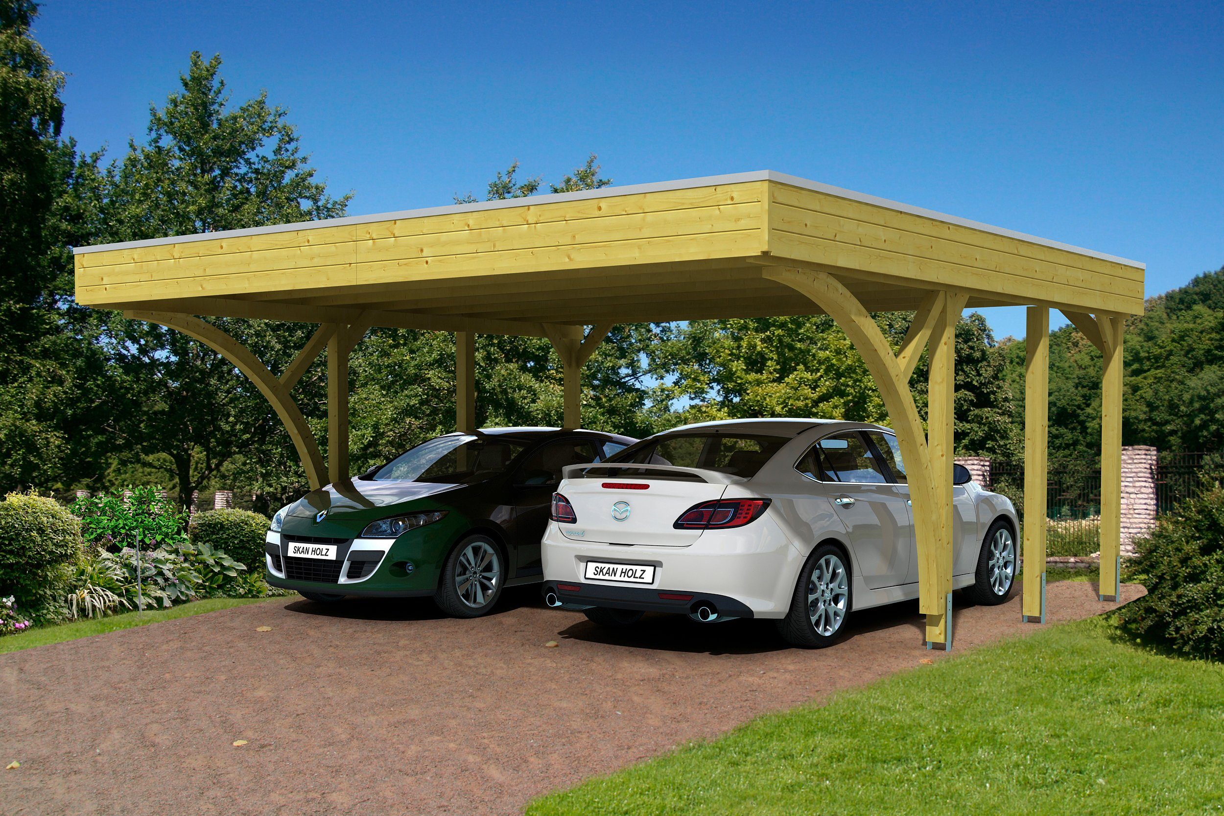Skanholz Doppelcarport Friesland 8, BxT: 557x555 cm, 201 cm Einfahrtshöhe