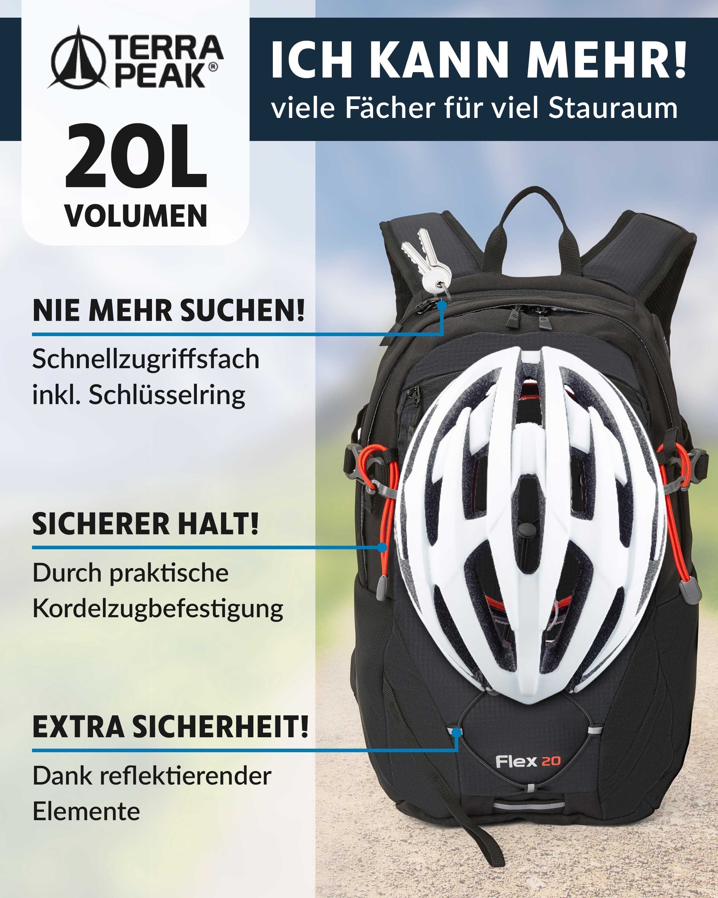 Terra Peak Wanderrucksack Flex 20, 20L klein mit YKK Reißverschluss Trekkingrucksack mit Hüftgurt