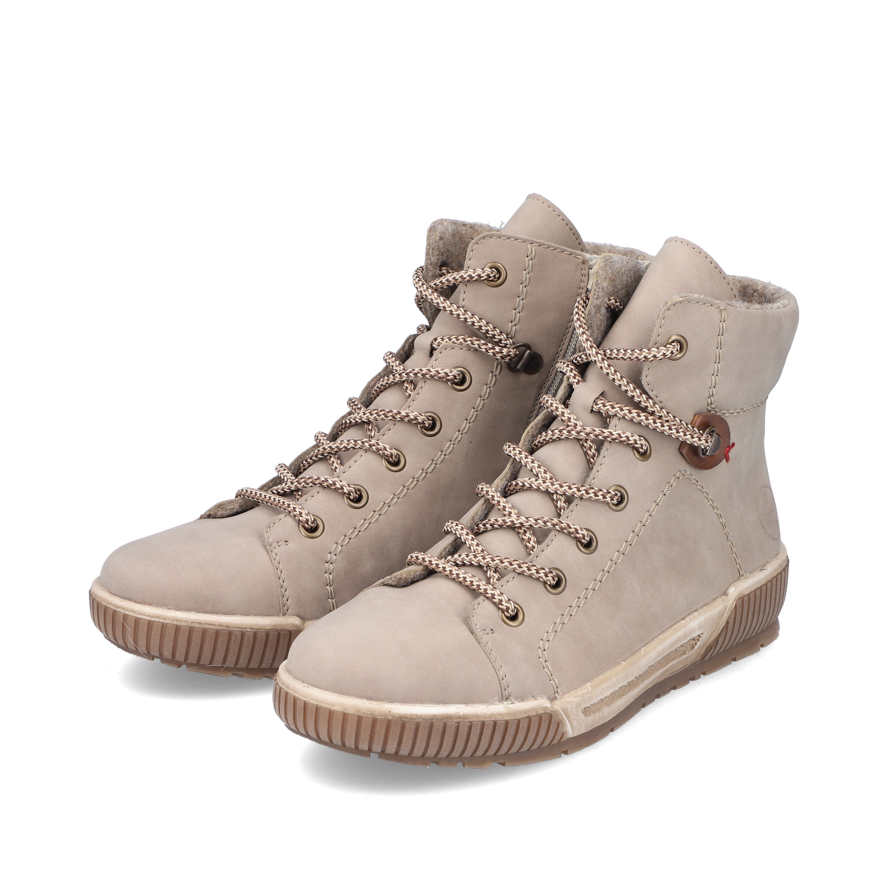 Rieker Damen Schnürstiefel cremebeige
