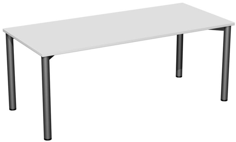 4 Fuß Flex Schreibtisch feste Höhe, 1800x800x720, Lichtgrau/Anthrazit
