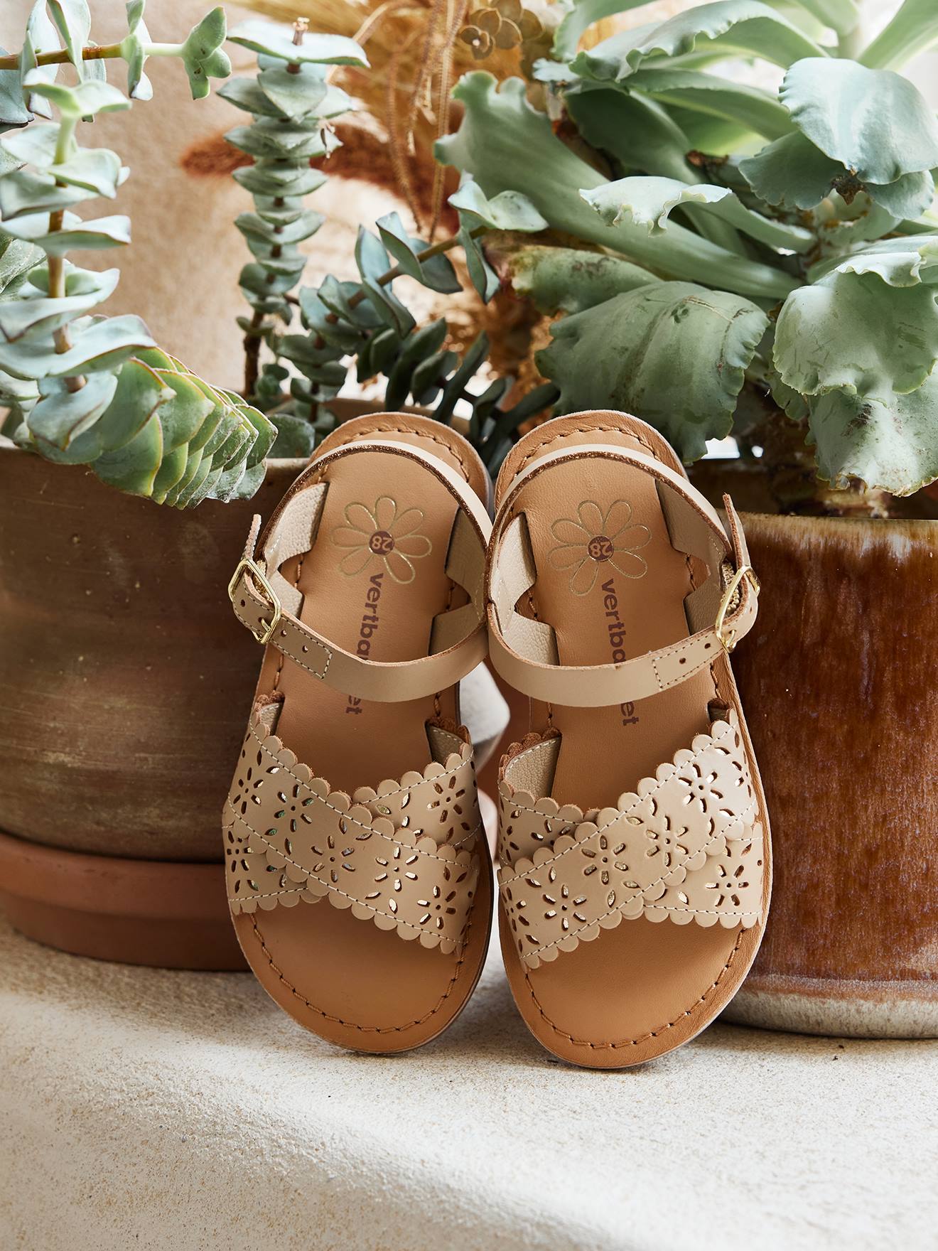 Vertbaudet Mädchen Sandalen - weiß
