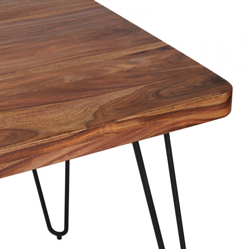 Wohnling Massivholz Sheesham Esstisch 120 x 80 x 76 cm Küchentisch Massiv