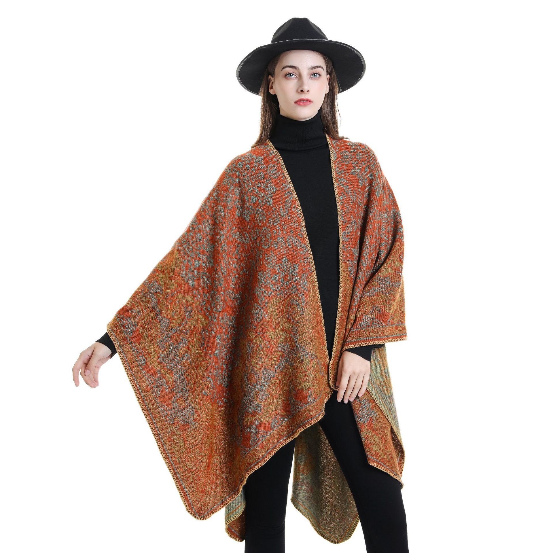 IBETTER XXL-Schal Poncho Bedruckte Schal Herbstschal Winterschal Umhänge Modeschal Damen