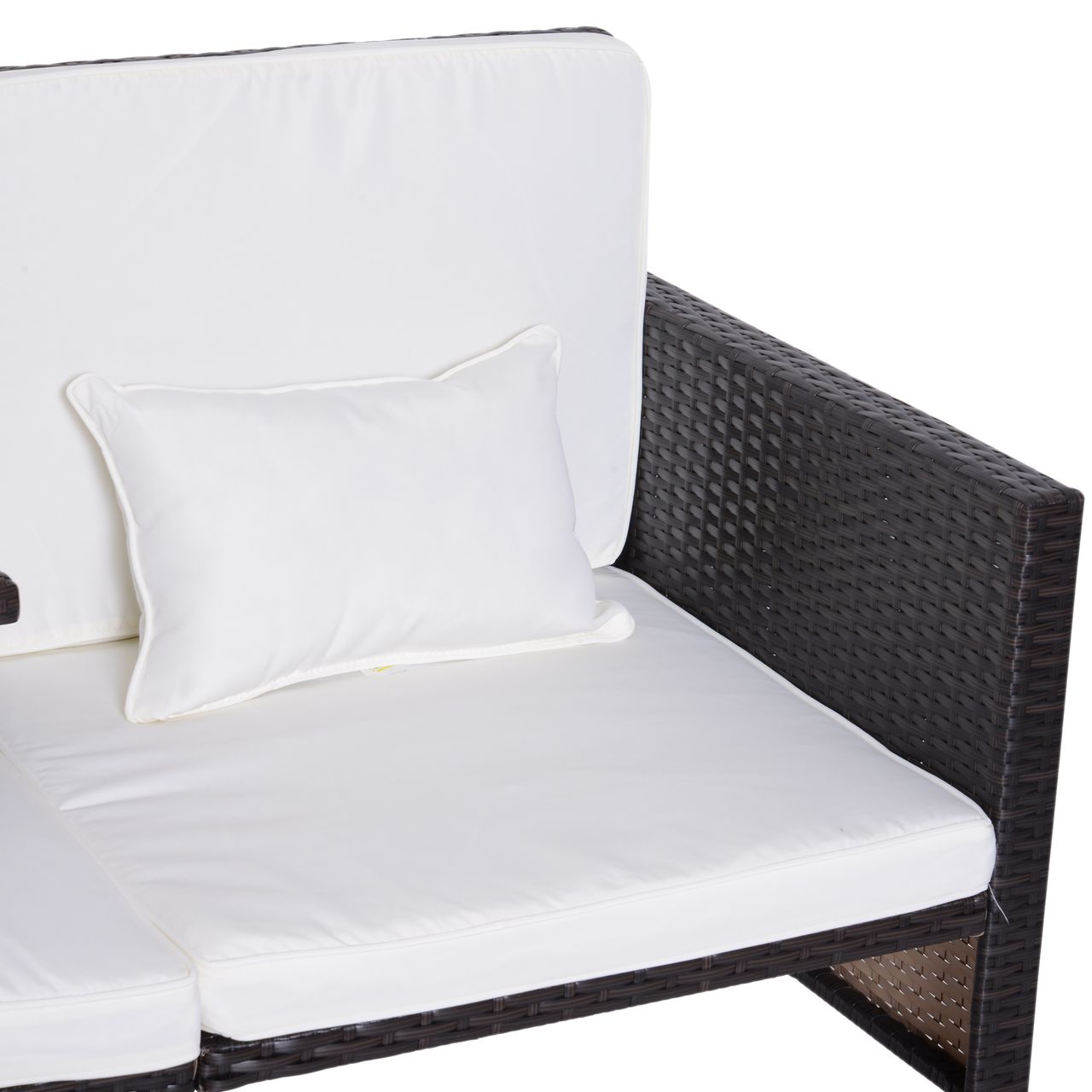 Outsunny 3-tlg. Lounge Gartenset2er-Sofa 2 x Hocker Kissen
