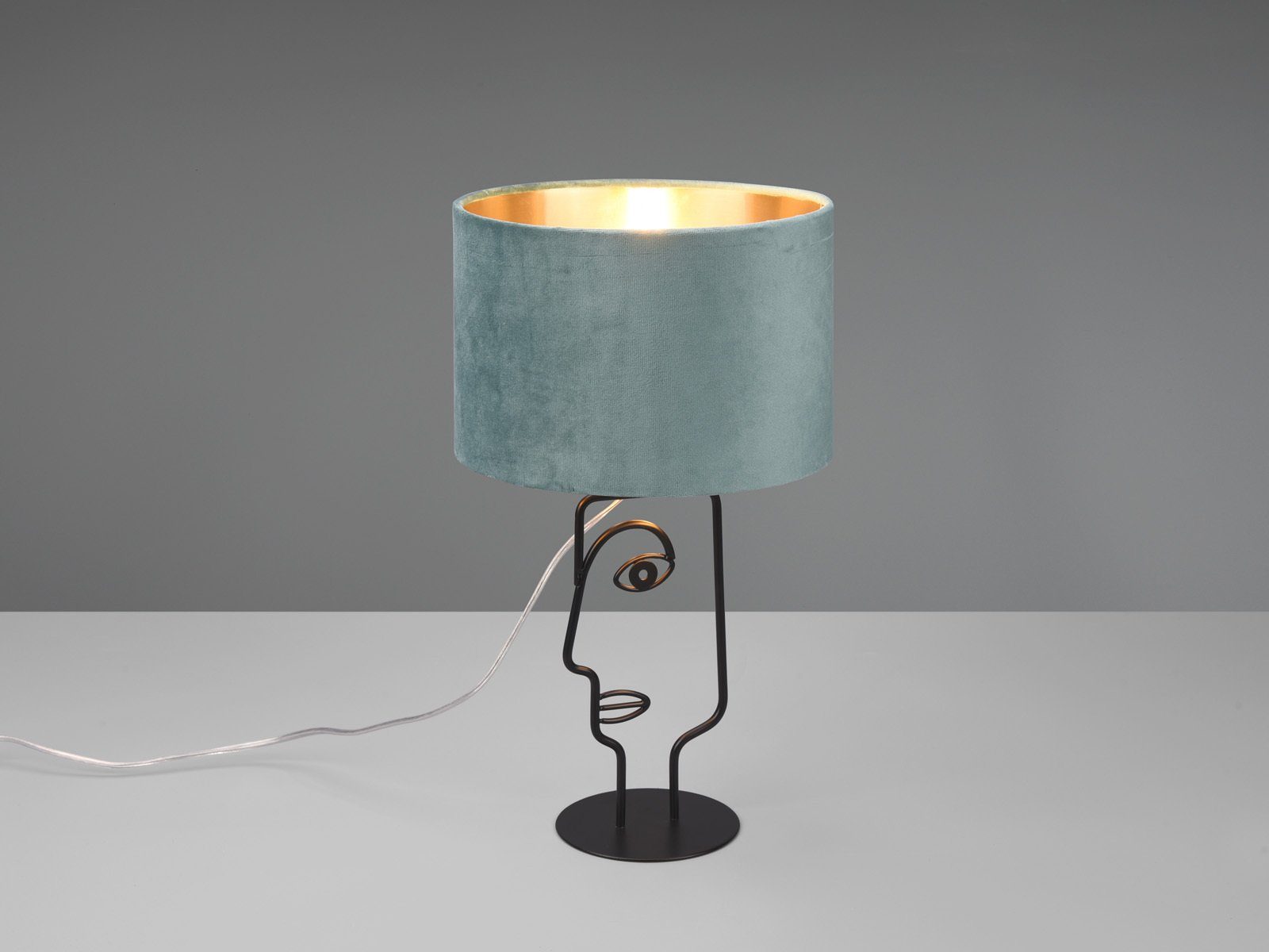 meineWunschleuchte LED Tischleuchte, LED wechselbar, warmweiß, groß-e ausgefallen-e Design-er Fensterlampe Lampenschirm Samt, H 42cm