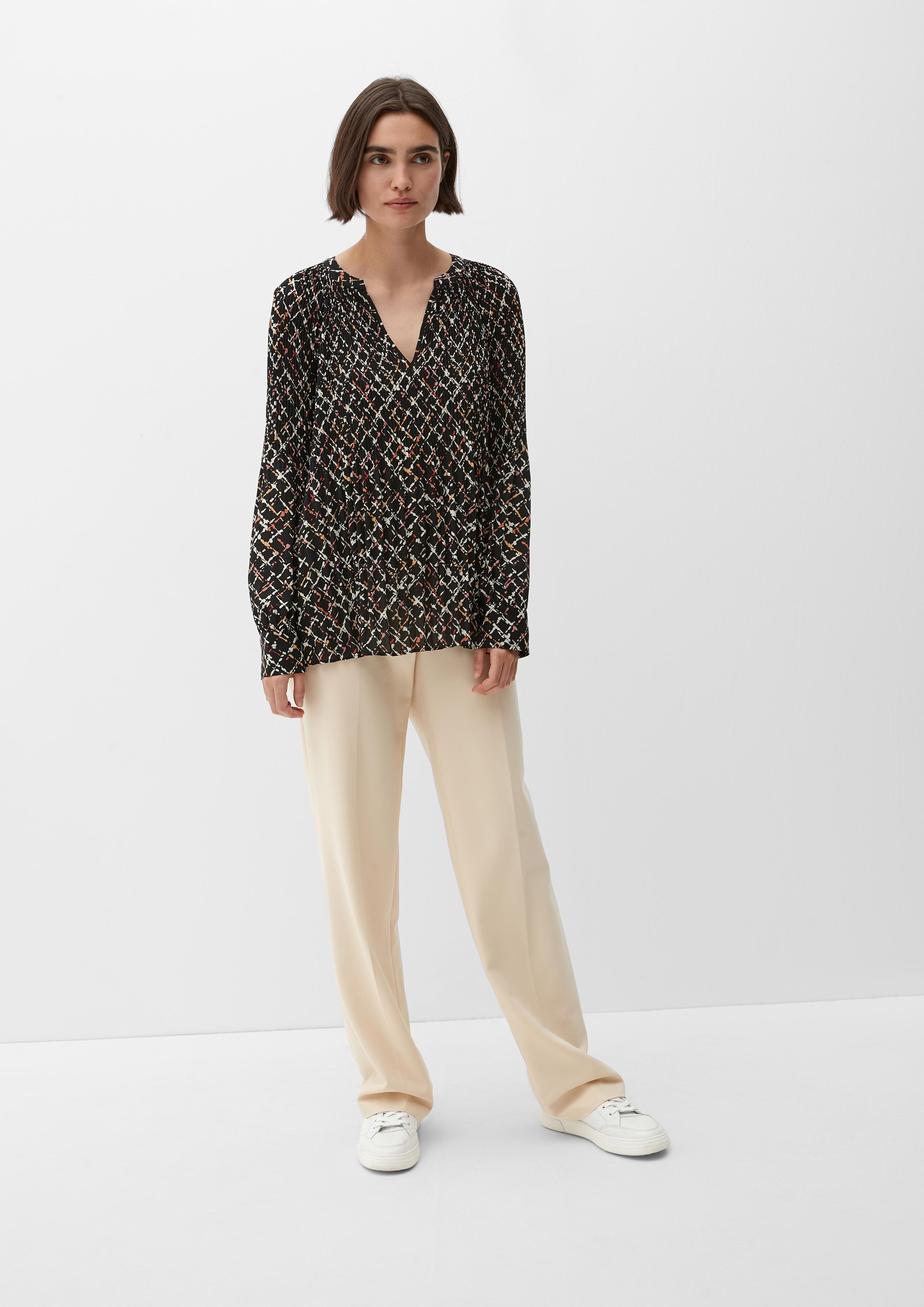 Plissée-Bluse mit Print  2121787-99A3