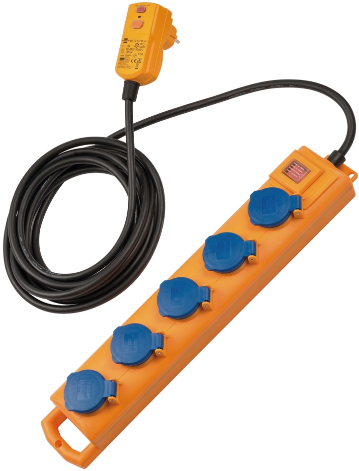 Brennenstuhl 1159900805 Super-Solid SL 554 DE FI IP54 Bordstikdåseblok 5-vejs 5m H07RN-F 3G1.5