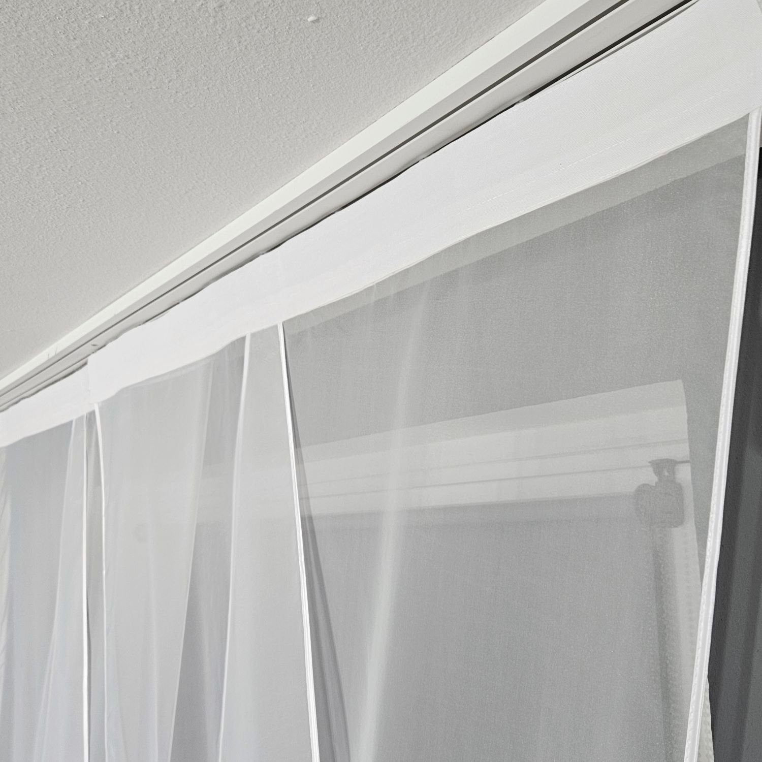 Schiebegardine 2er V Panel Voile Spitze, Gardinen by Justyna, Kräuselband (2 St), transparent, Voile, Modern, Panelgardine, Paneele, Fertiggardine, Fensterdeko, Scheibengardine