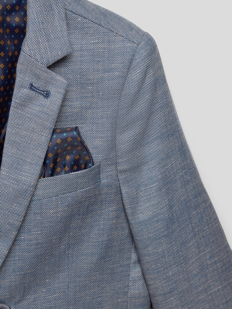 Slim Fit Sakko mit Strukturmuster in mittelgrau meliert