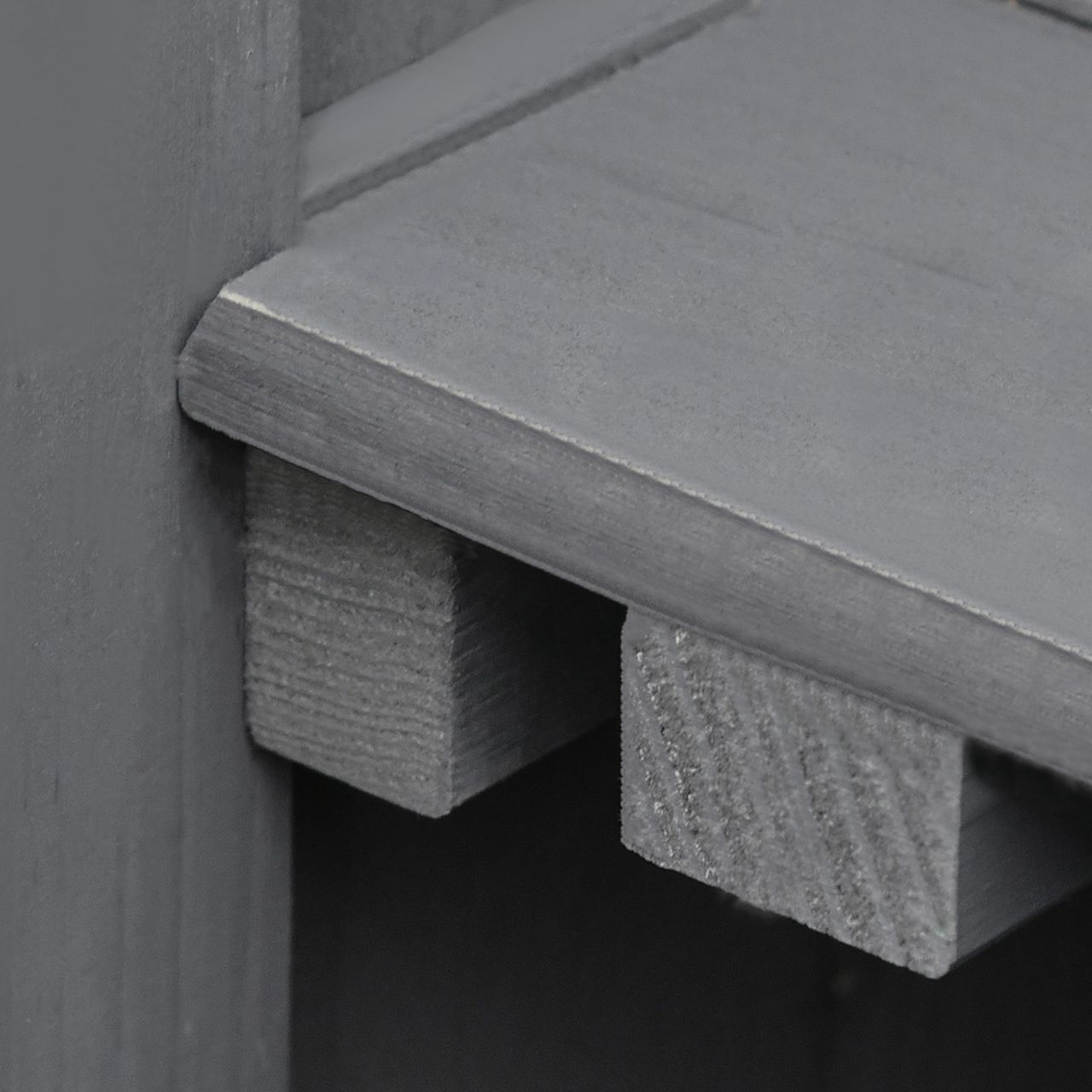 Outsunny Geräteschrank Geräteschuppen Holzschrank 2 Fächer Tannenholz Grau