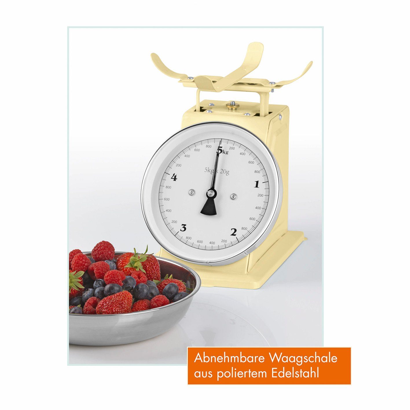 GOURMETmaxx Küchenwaage 50er Jahre, Retro in Vanille