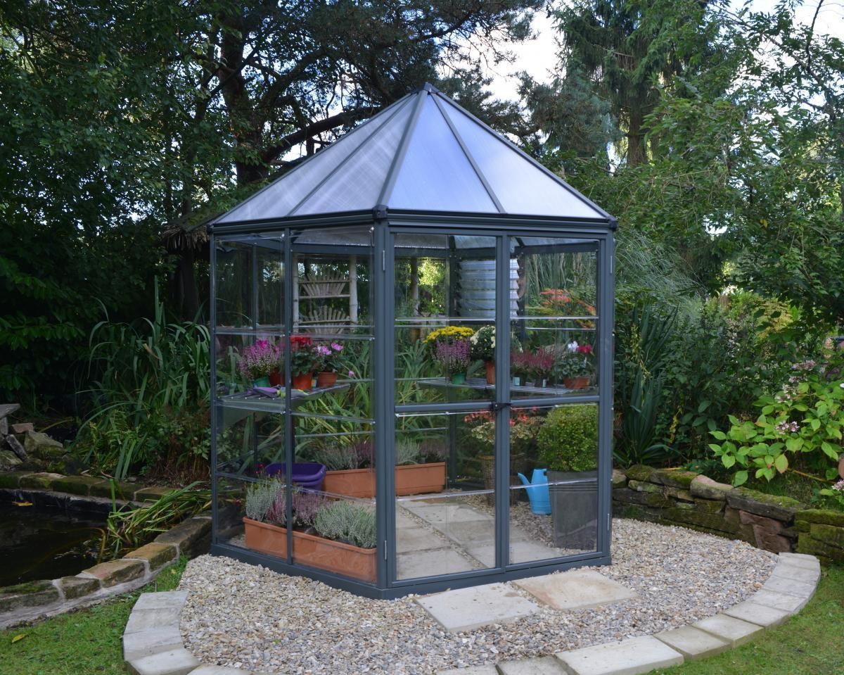 Canopia by Palram OASIS HEXAGONAL 8 FT - GRAU - Gewächshaus