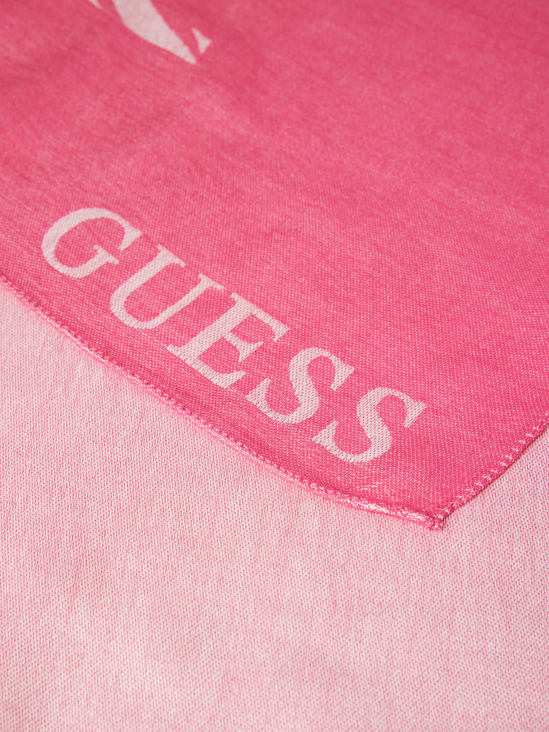 Schal mit Label-Stitching in pink