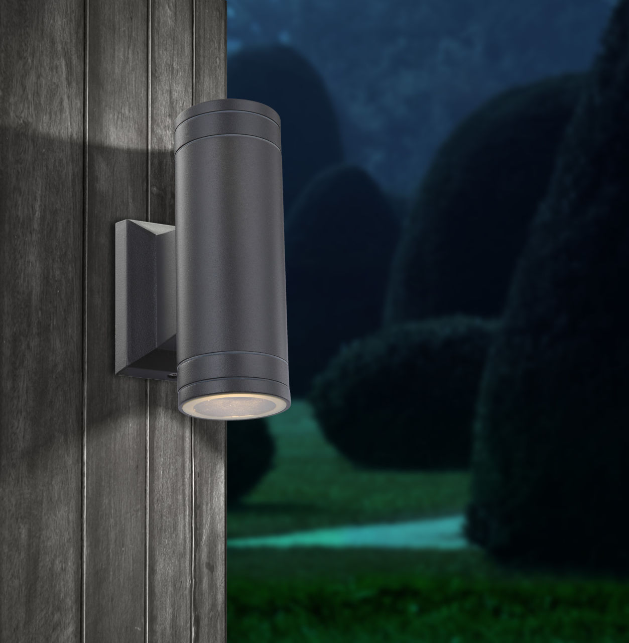 Globo Lighting - GANTAR - Außenleuchte Aluminium Druckguss grau, 2x GU10 LED