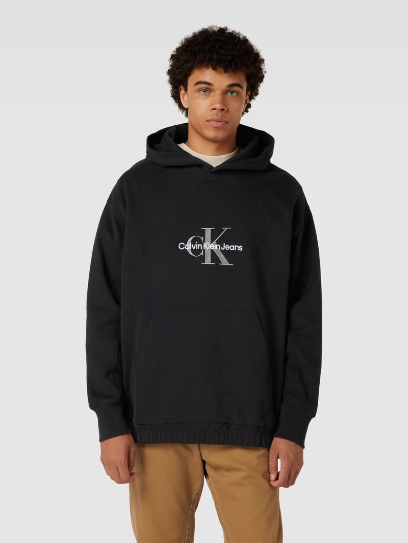 Hoodie mit Label-Stitching Modell 'ARCHIVAL MONOLOGO' in black