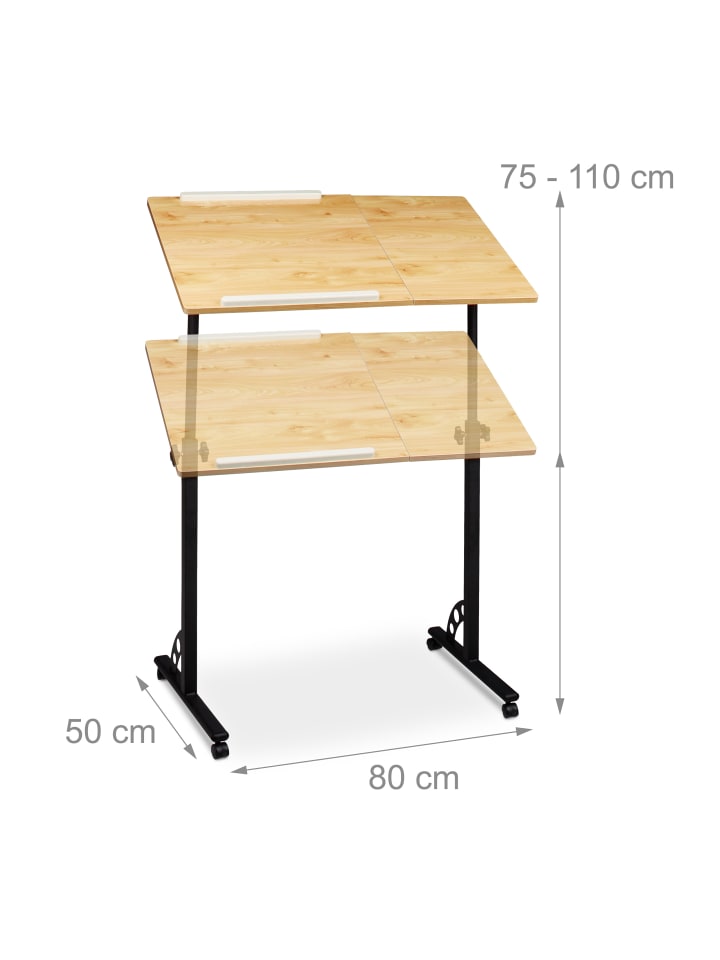 relaxdays Laptoptisch in Natur - (B)80 x (H)110 x (T)50 cm günstig kaufen onesize