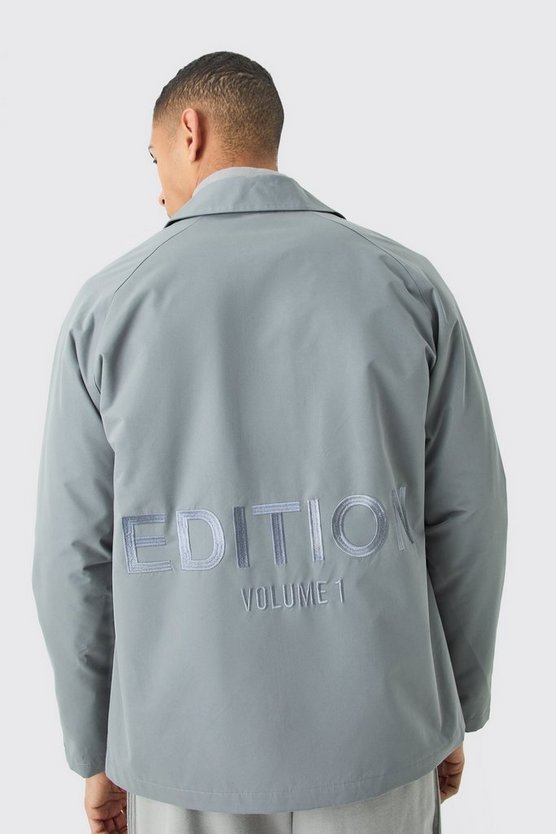 Bestickte Twill Coach-Jacke