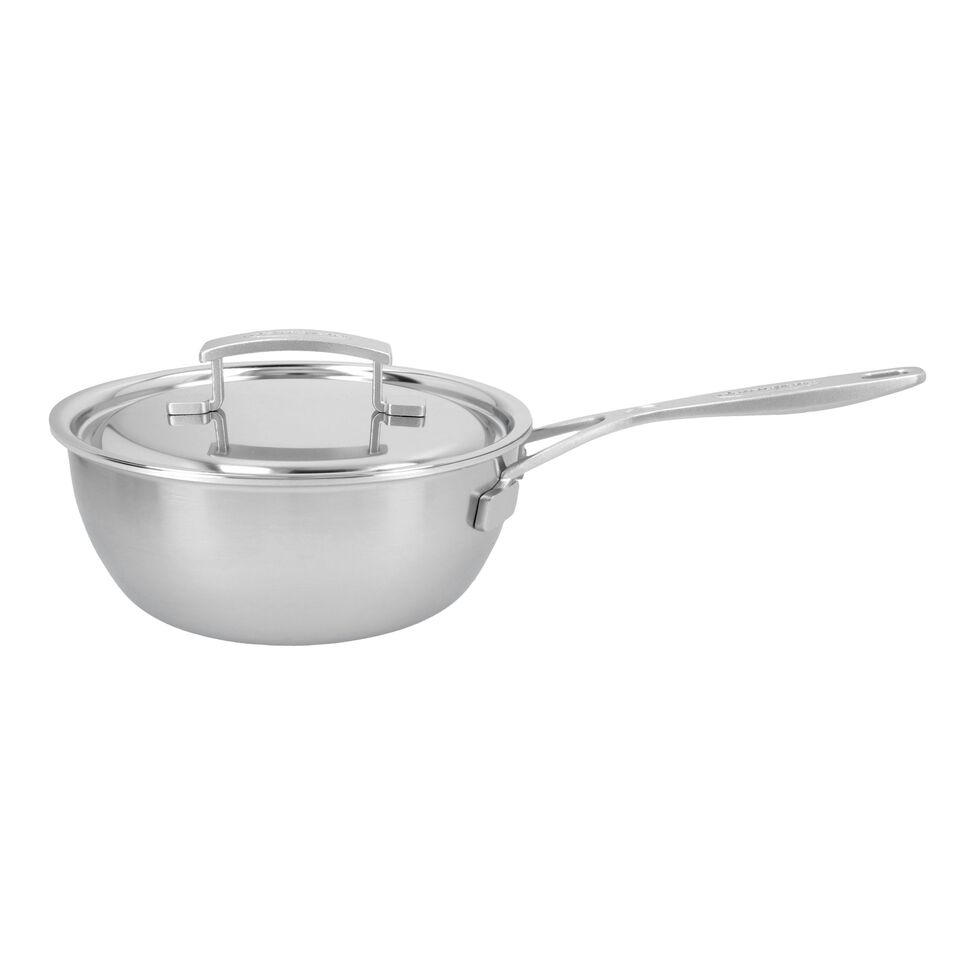 Konische Sauteuse mit Deckel 20 cm, 18/10 Edelstahl